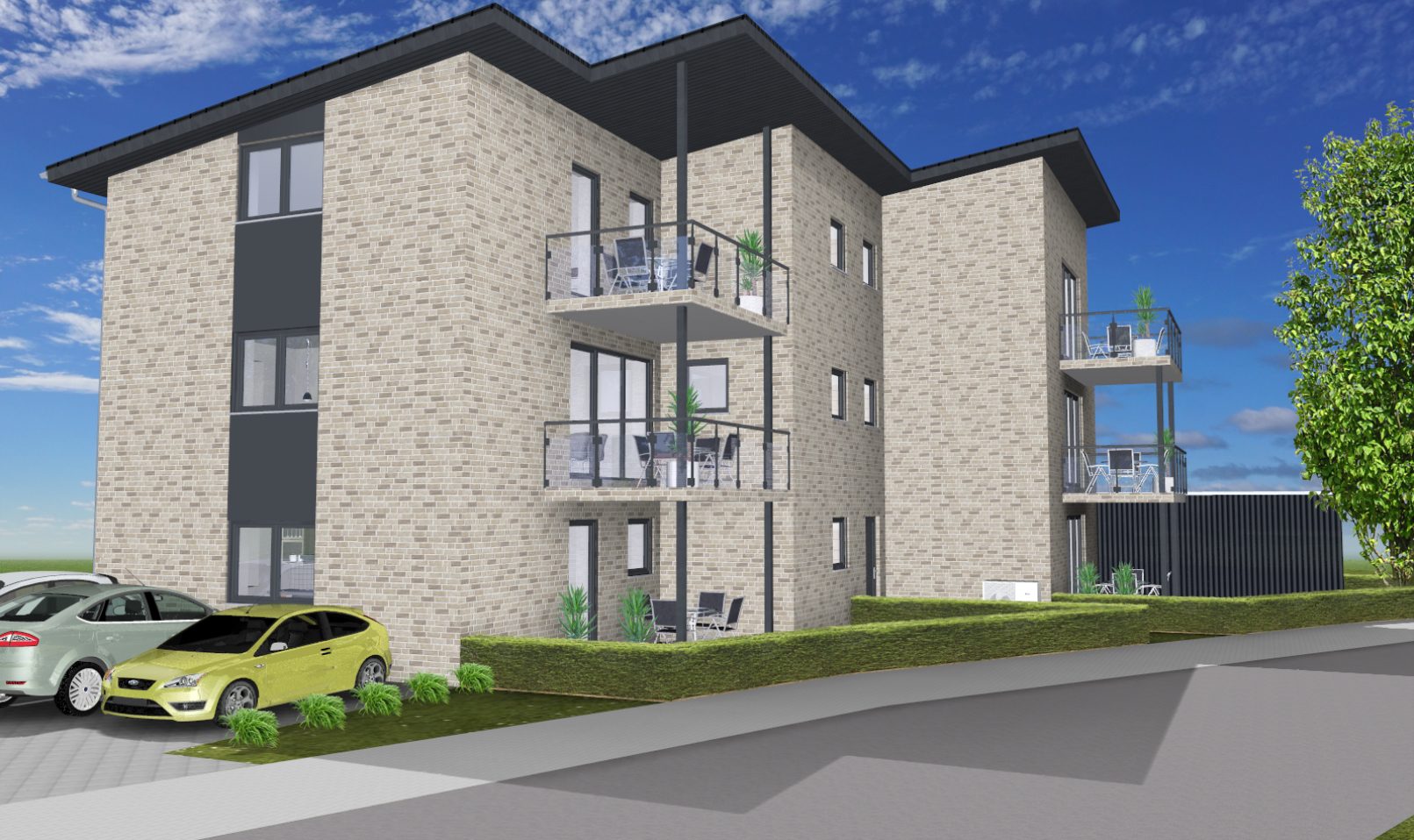 Neubau eines Mehrfamilienhauses in Rheine - Straßenansicht
