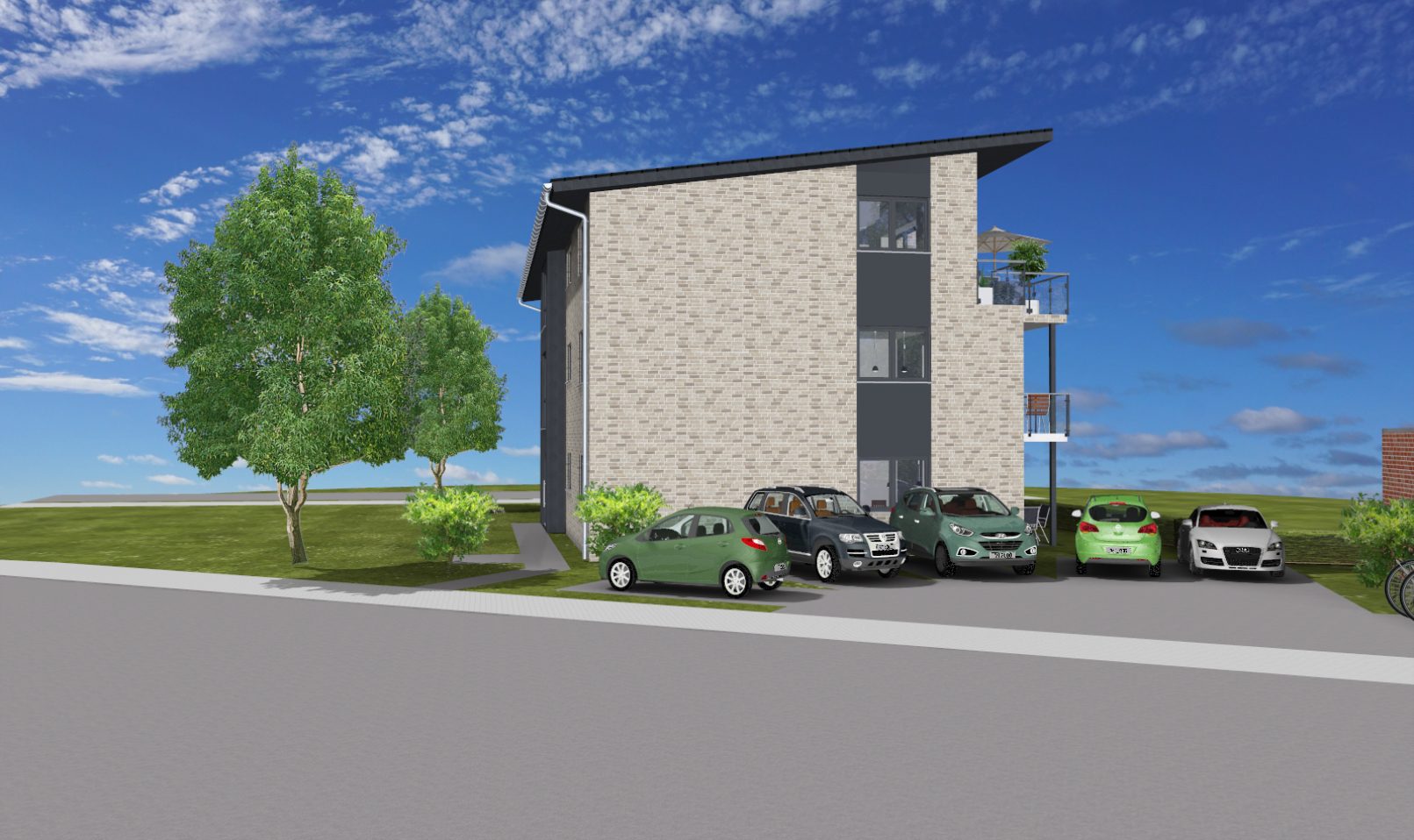 Neubau eines Mehrfamilienhauses in Rheine - Parkplatz