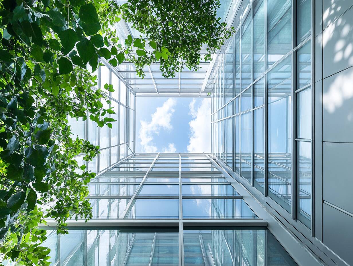 Moderner Bau mit grüner Fassade - Symbol für nachhaltiges Bauen und energieeffiziente Architektur in Lingen